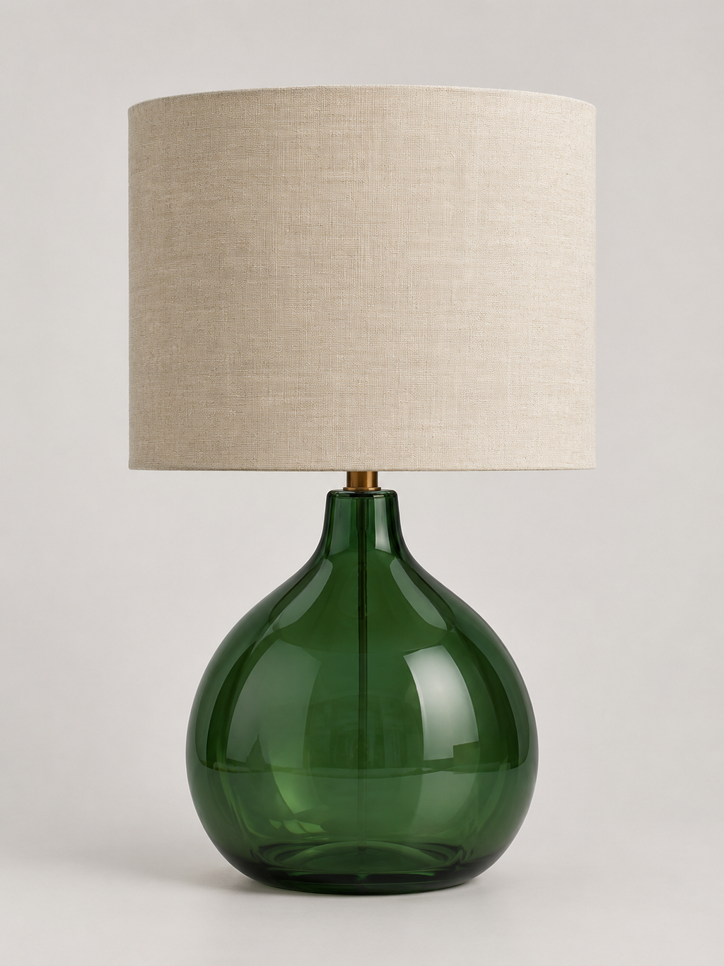 Lámpara de Mesa de Cristal Verde Botella - MADRITERA