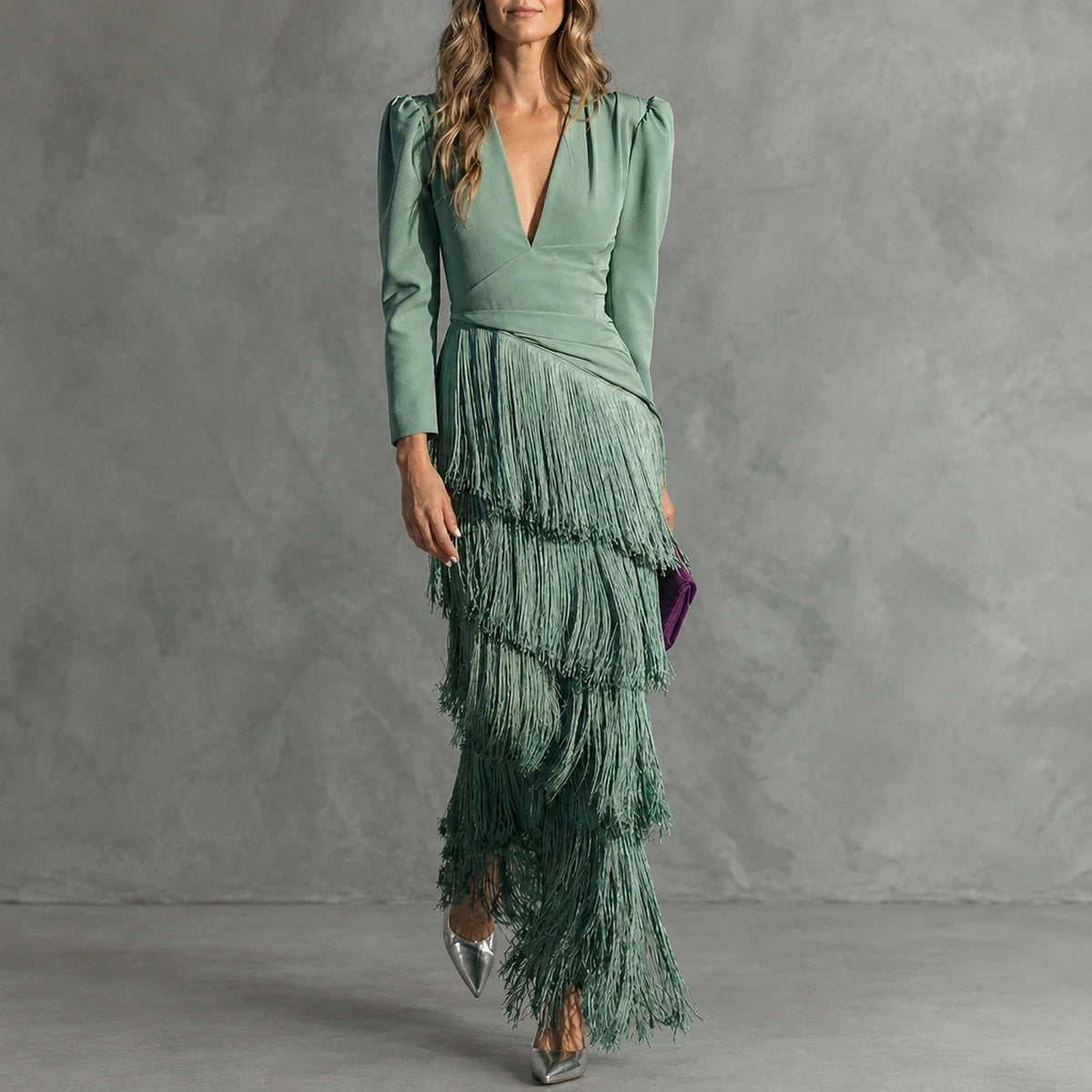 Flarén – Vestido Elegante con Flecos