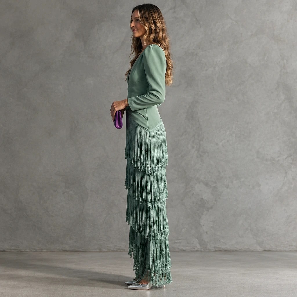 Flarén – Vestido Elegante con Flecos