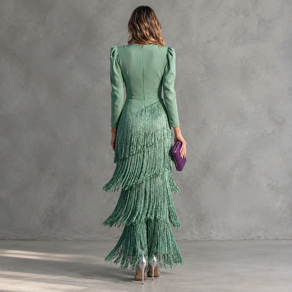 Flarén – Vestido Elegante con Flecos