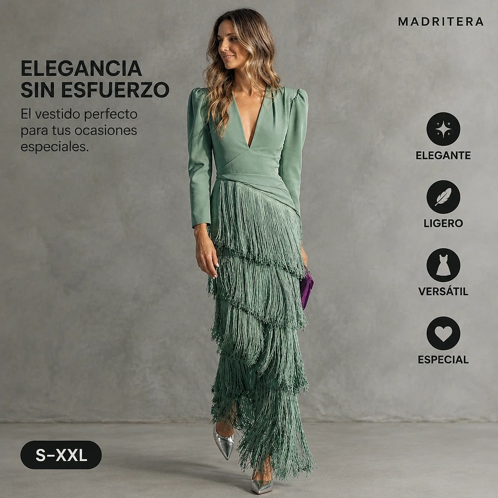 Flarén – Vestido Elegante con Flecos