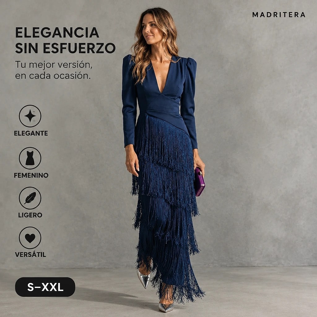 Flarén – Vestido Elegante con Flecos