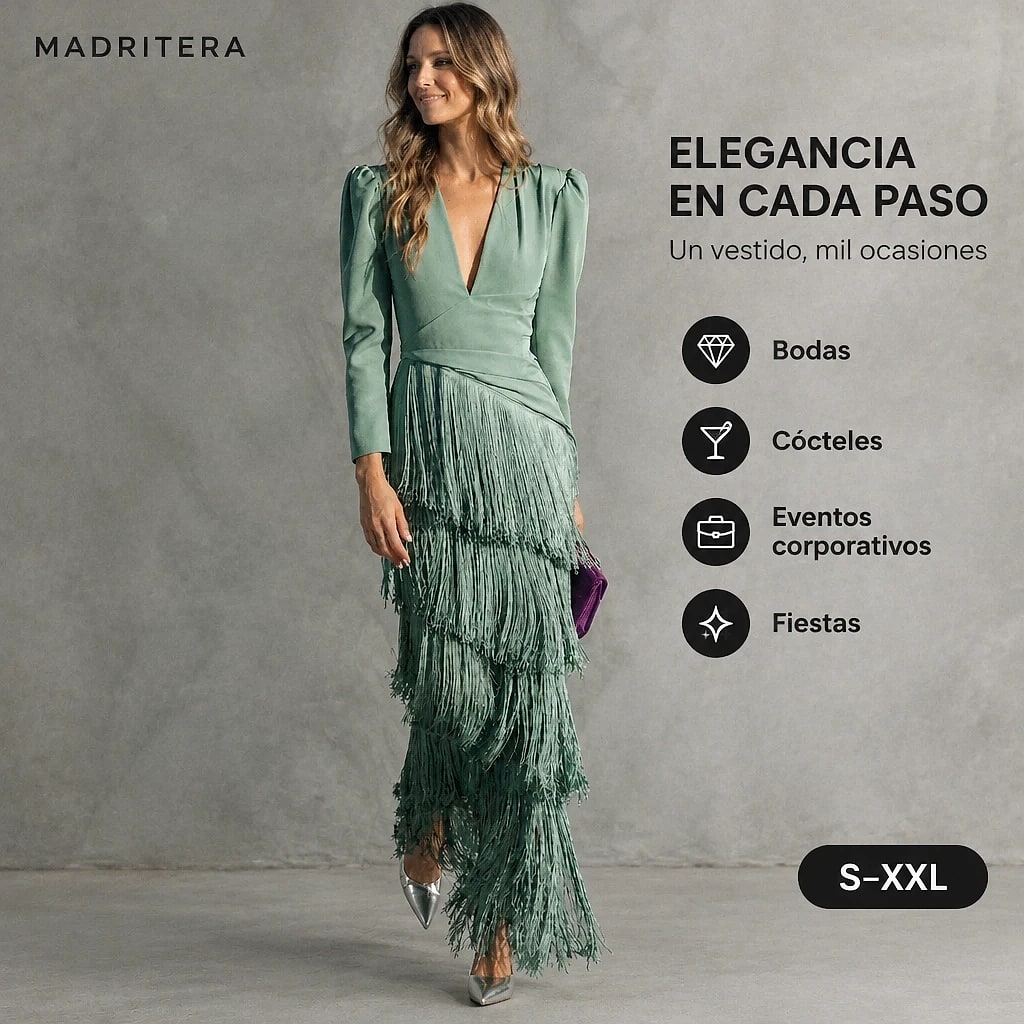 Flarén – Vestido Elegante con Flecos