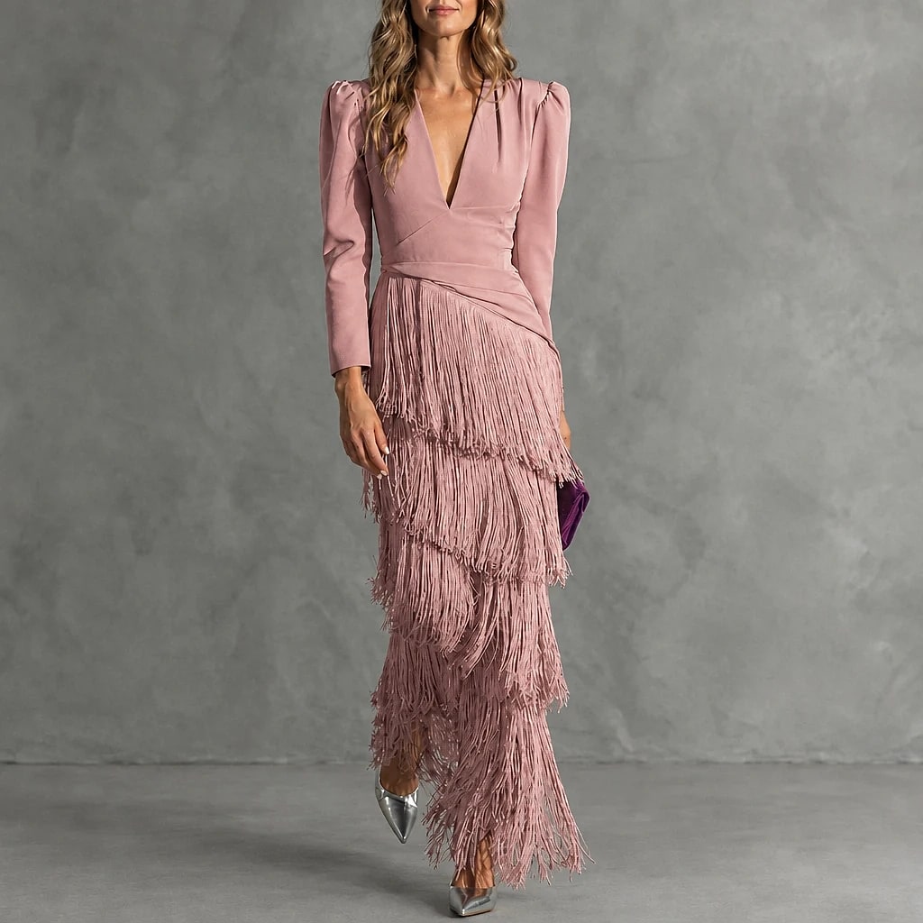 Flarén – Vestido Elegante con Flecos