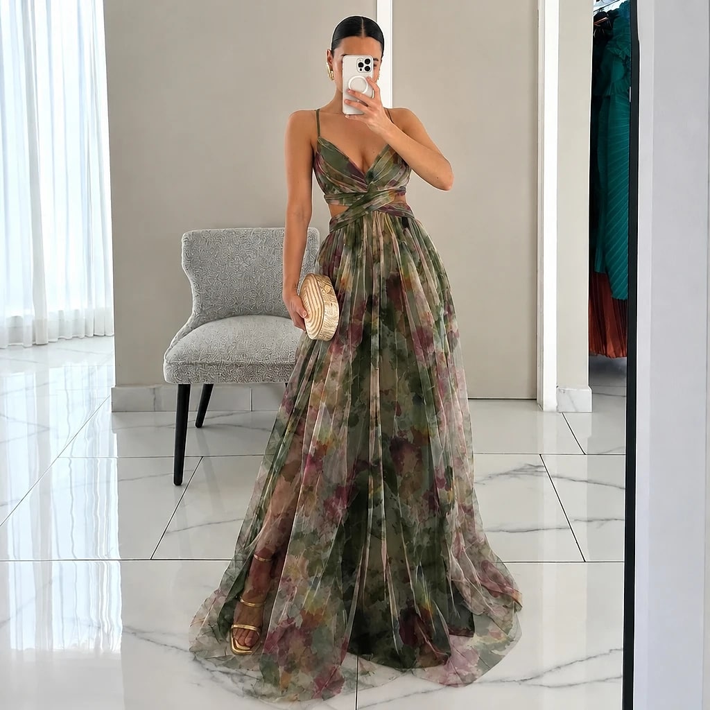 Floravia – Vestido Maxi Floral Elegante