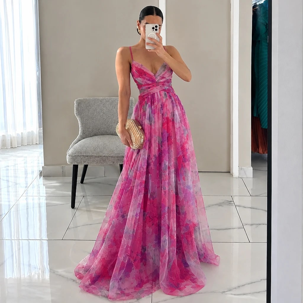 Floravia – Vestido Maxi Floral Elegante