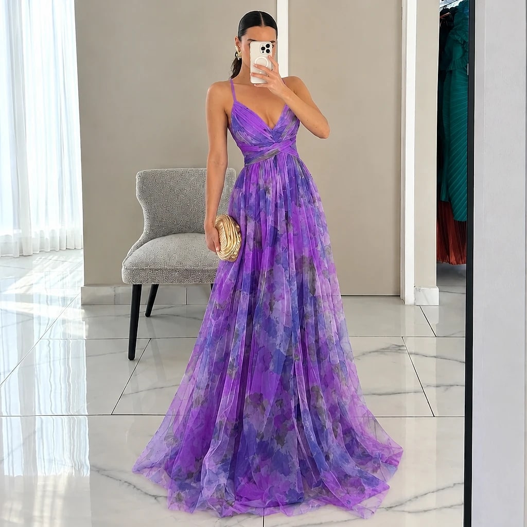 Floravia – Vestido Maxi Floral Elegante