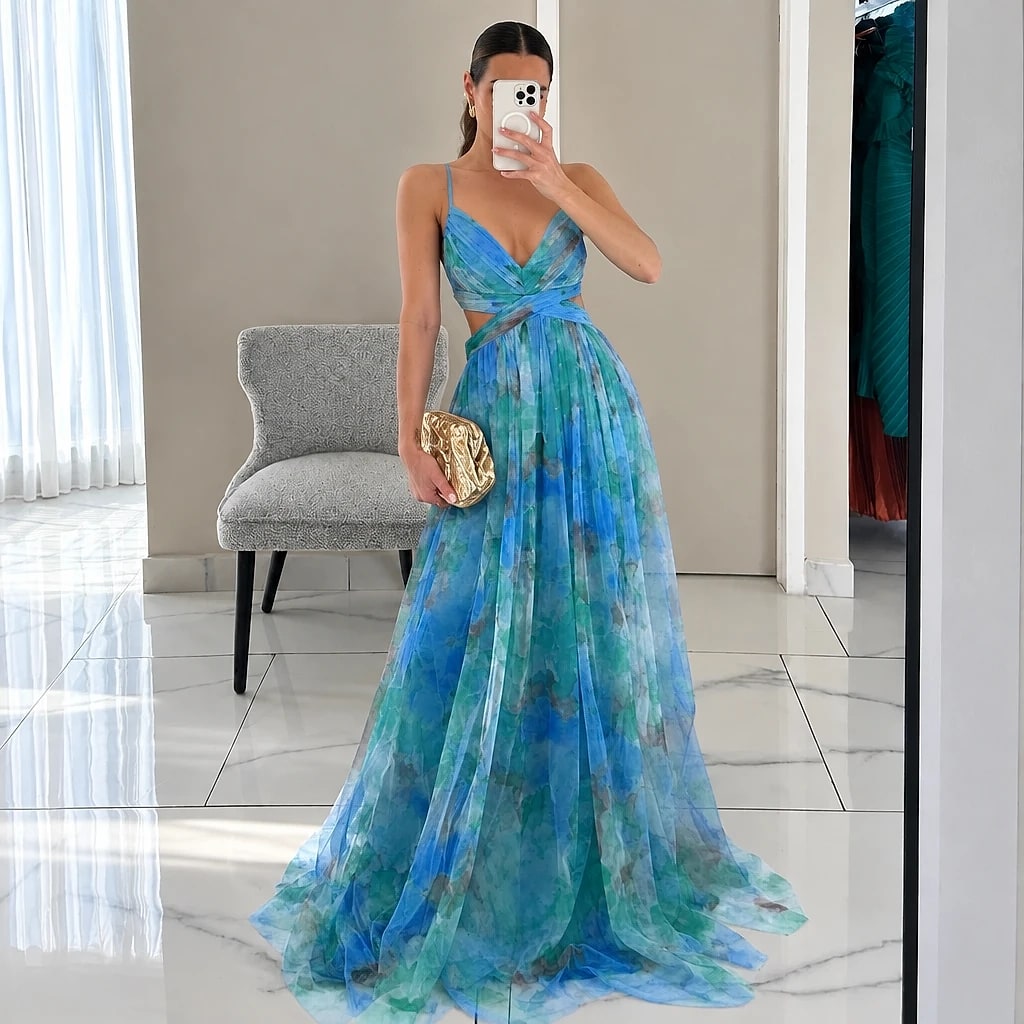Floravia – Vestido Maxi Floral Elegante