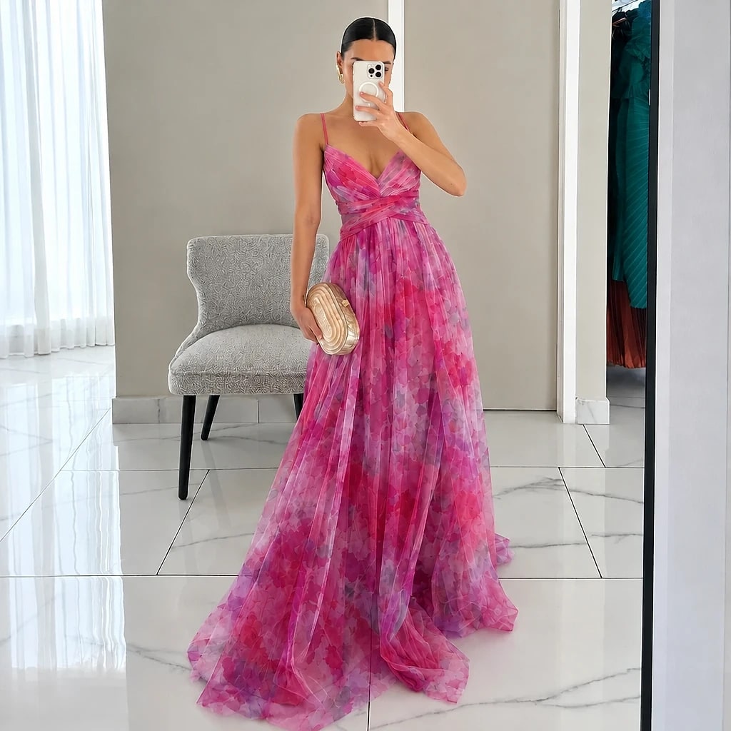 Floravia – Vestido Maxi Floral Elegante