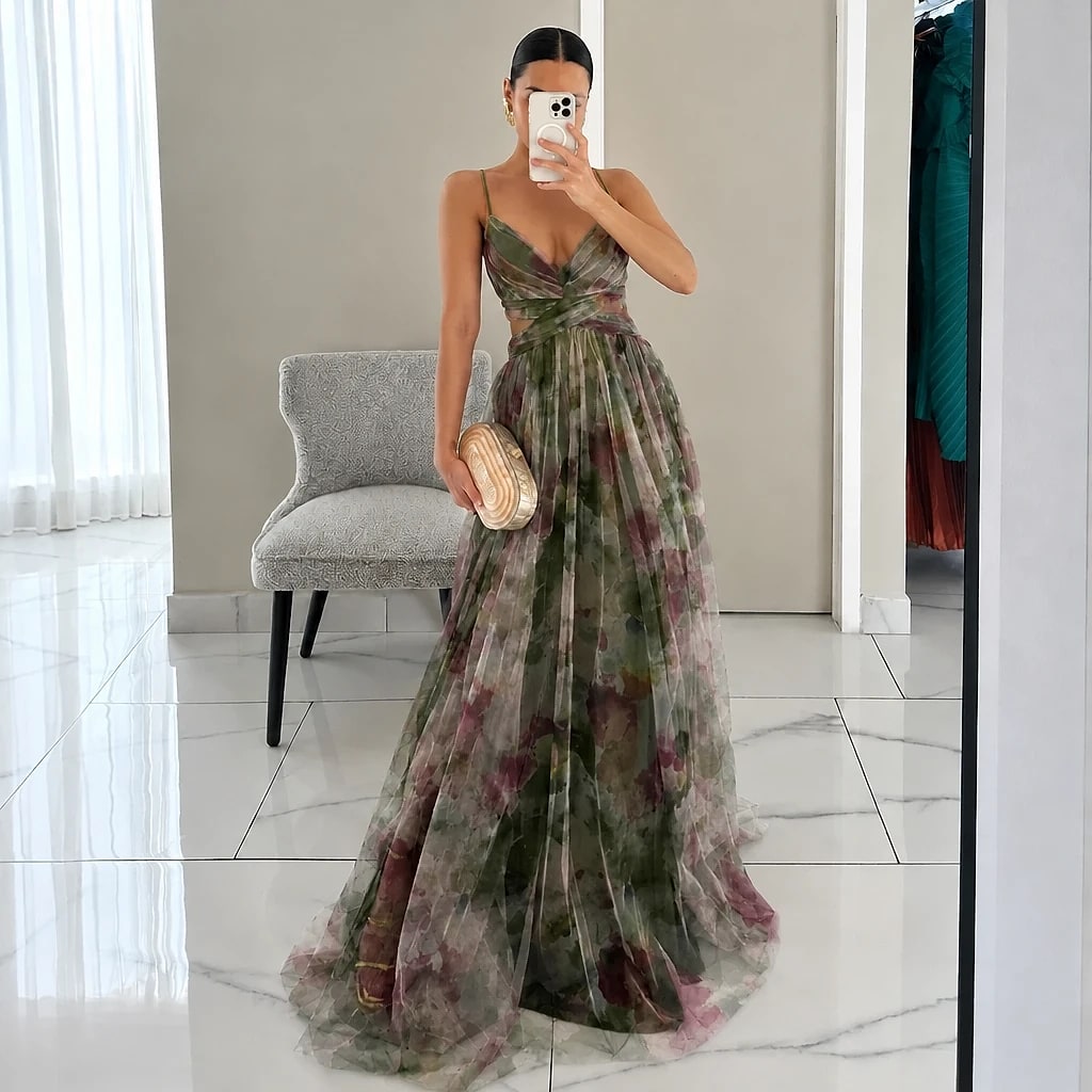 Floravia – Vestido Maxi Floral Elegante