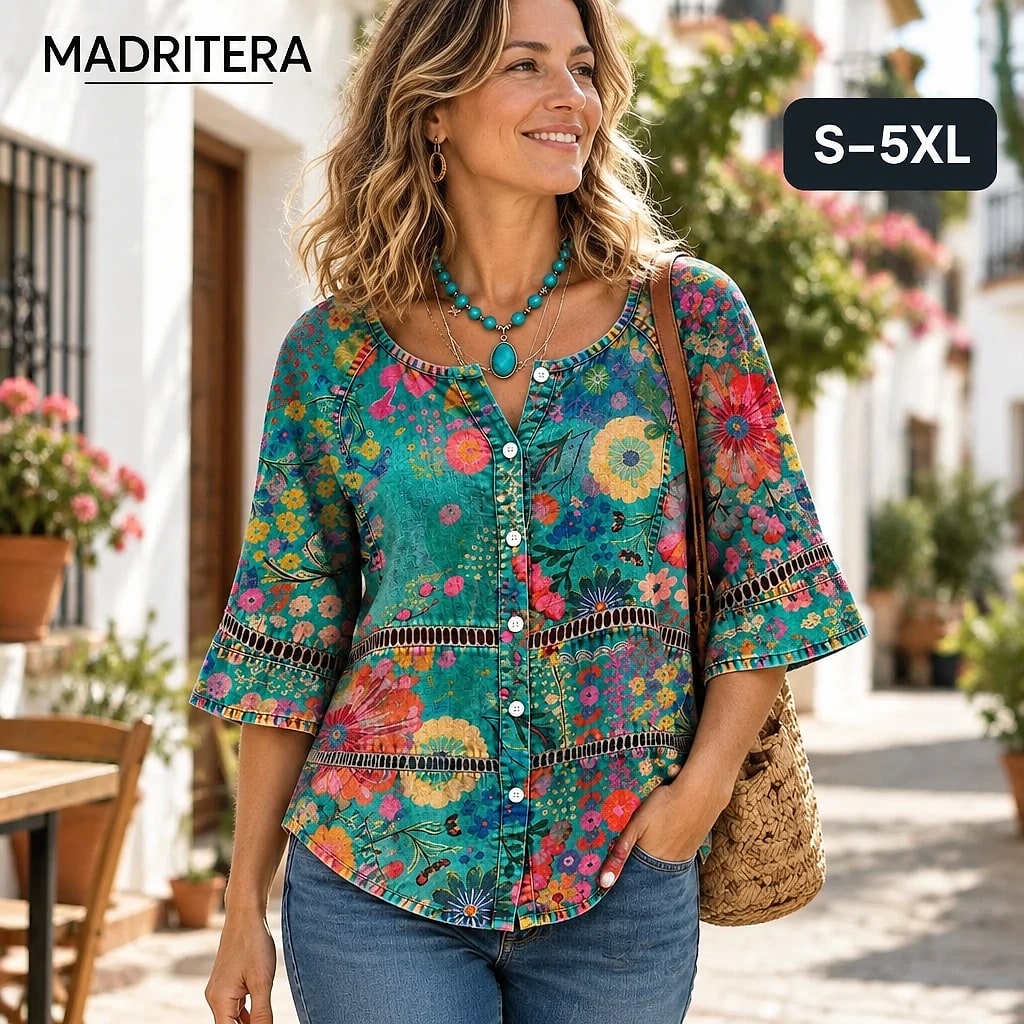 Floreva – Camisa Floral Estampada Mujer