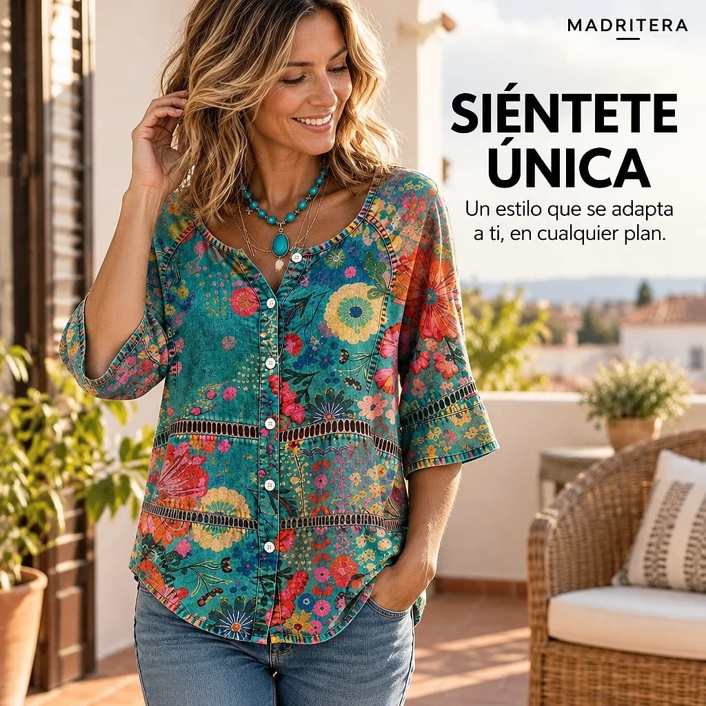 Floreva – Camisa Floral Estampada Mujer