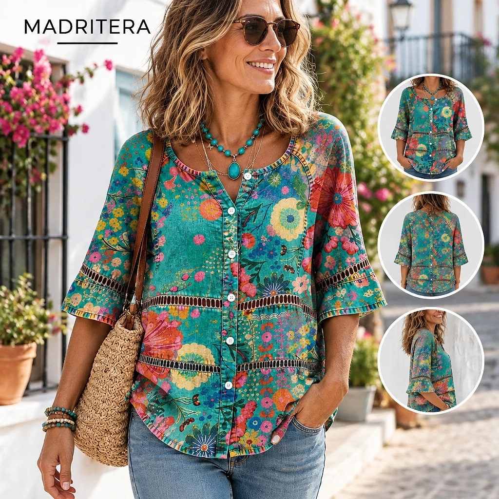 Floreva – Camisa Floral Estampada Mujer
