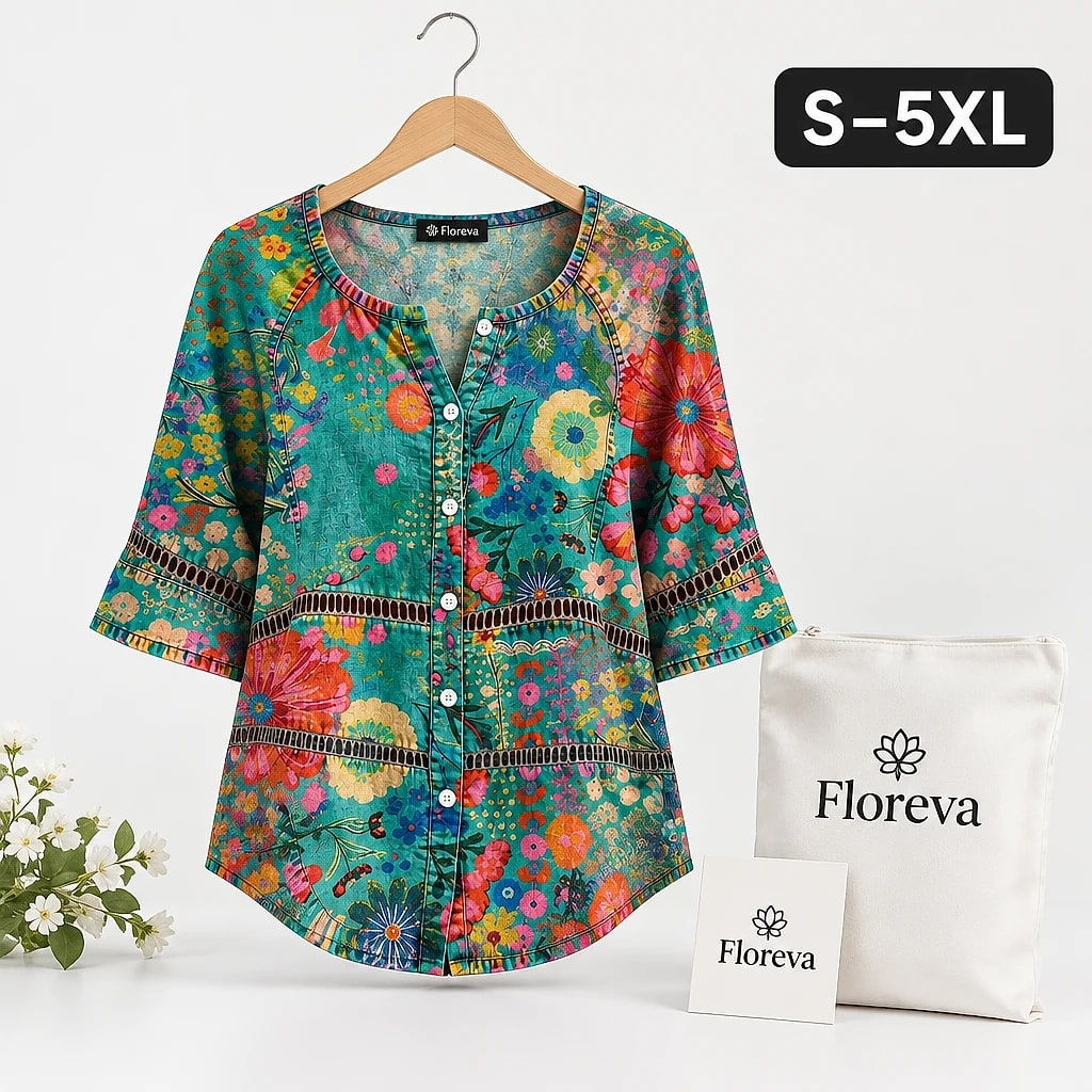 Floreva – Camisa Floral Estampada Mujer