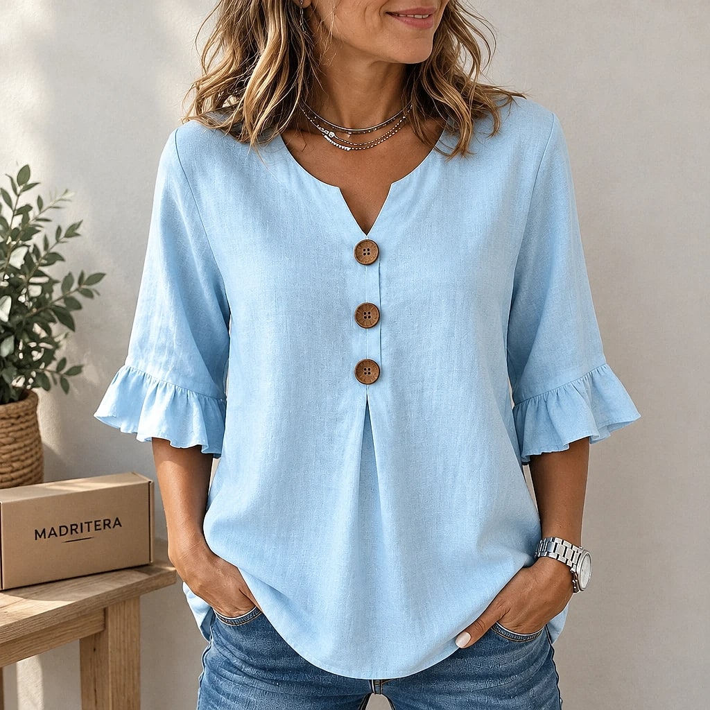 Floreva – Camisa Fluida Cuello V