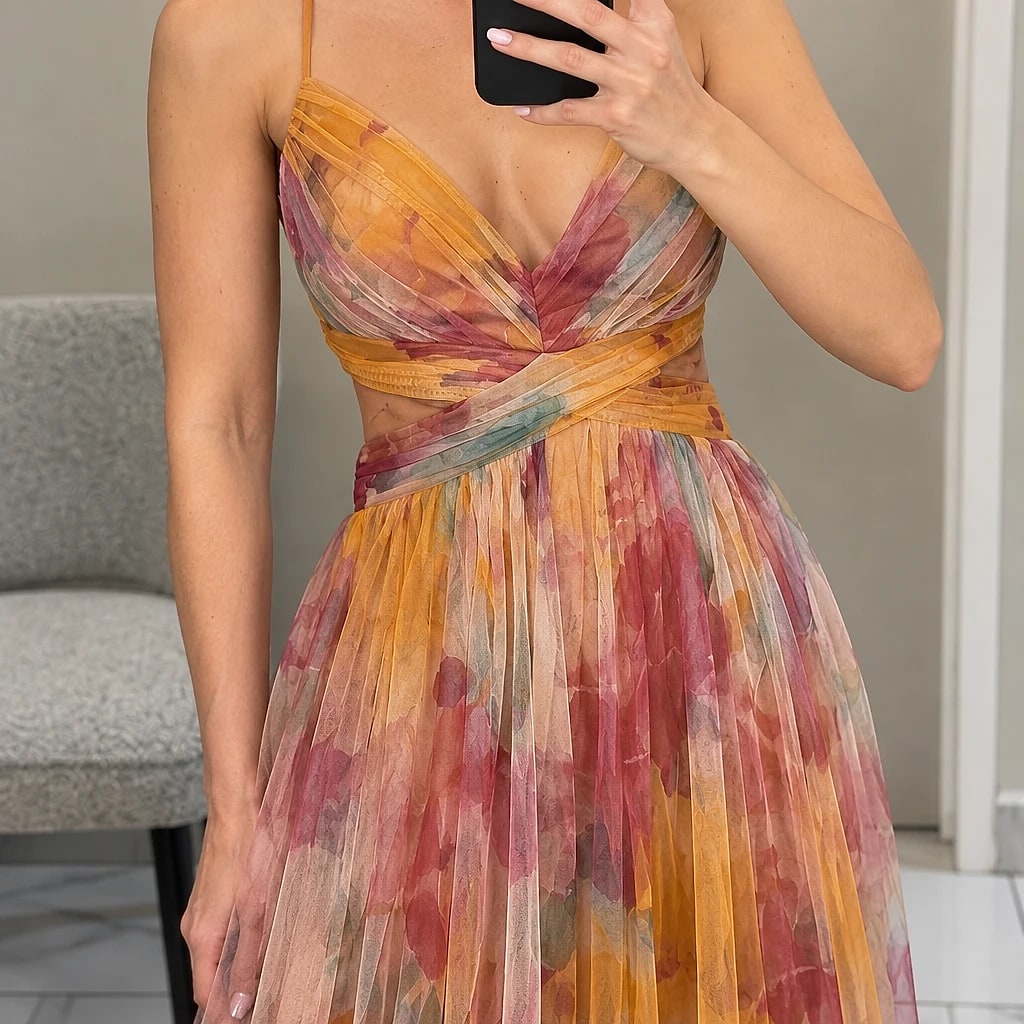 Floreva – Vestido Largo Floral Elegante