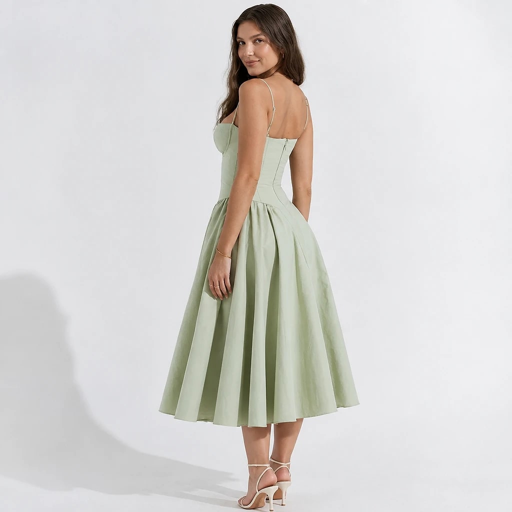 Floreva – Vestido Midi Corsé