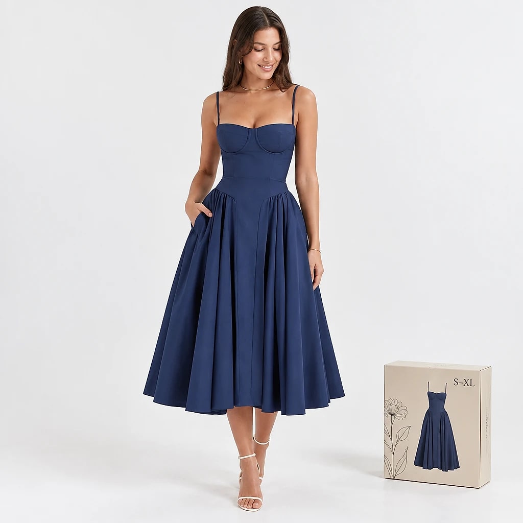 Floreva – Vestido Midi Corsé
