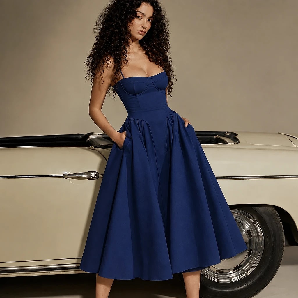 Floreva – Vestido Midi Corsé