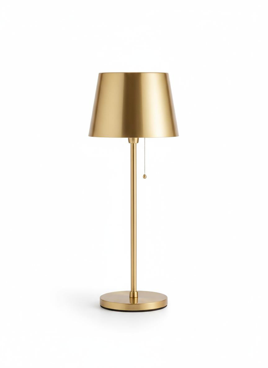 Lámpara de Mesa de Metal Dorado