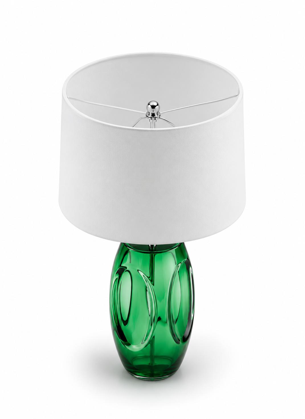 Lámpara de Mesa de Cristal Verde