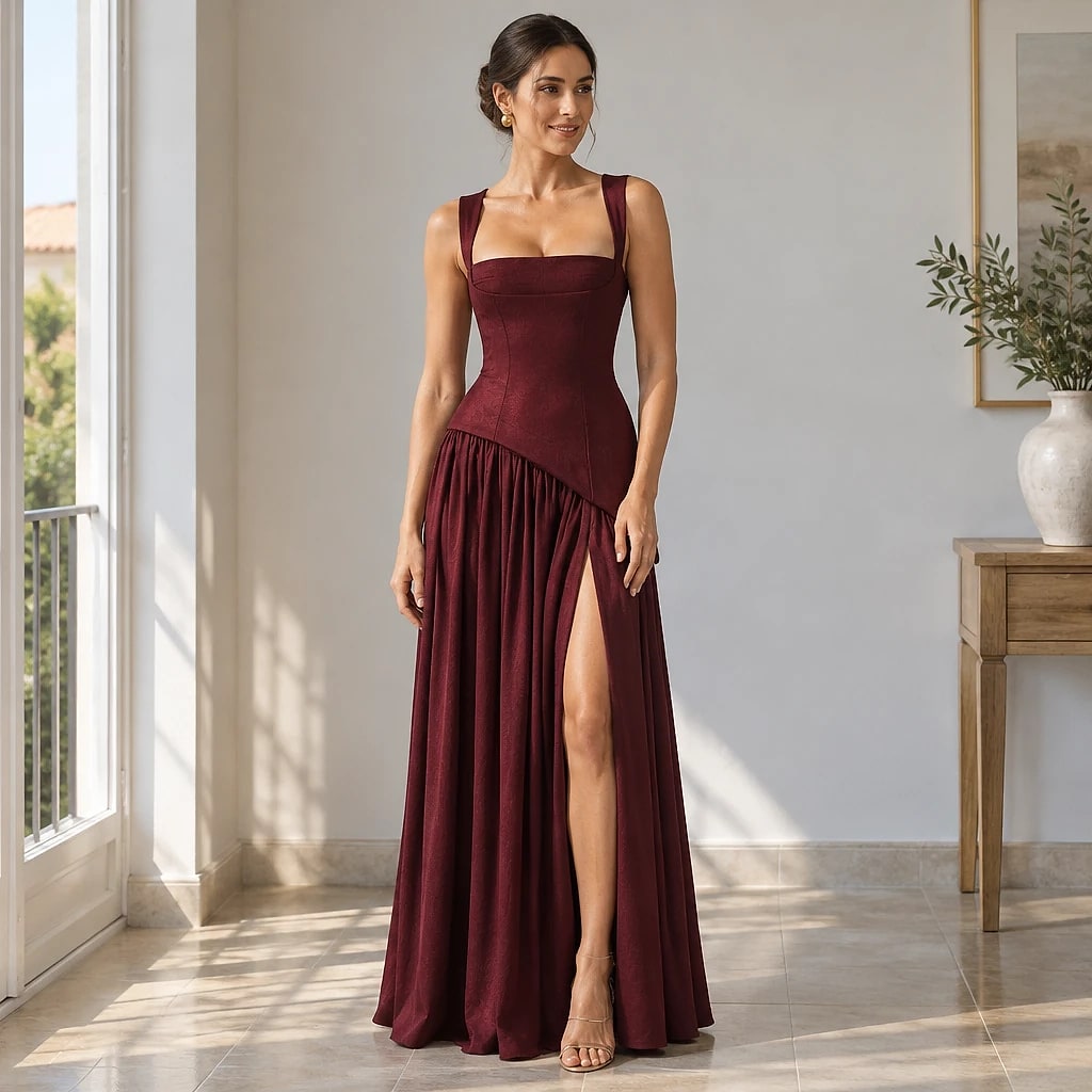 Isavela – Vestido Largo Elegante Sin Mangas