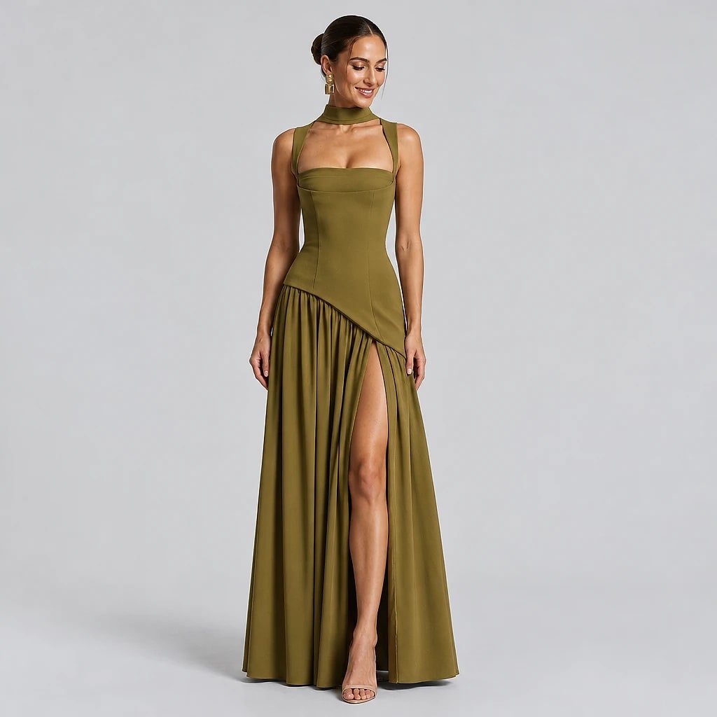 Isavela – Vestido Largo Elegante Sin Mangas
