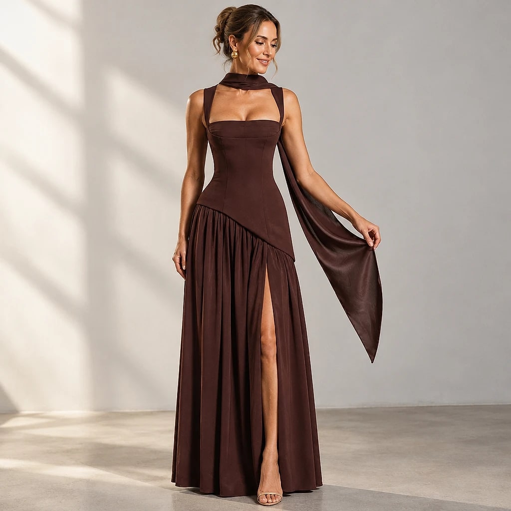 Isavela – Vestido Largo Elegante Sin Mangas