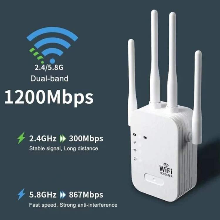 Repetidor wifi exterior de largo alcance, doble banda 2,4 y 5 GHz