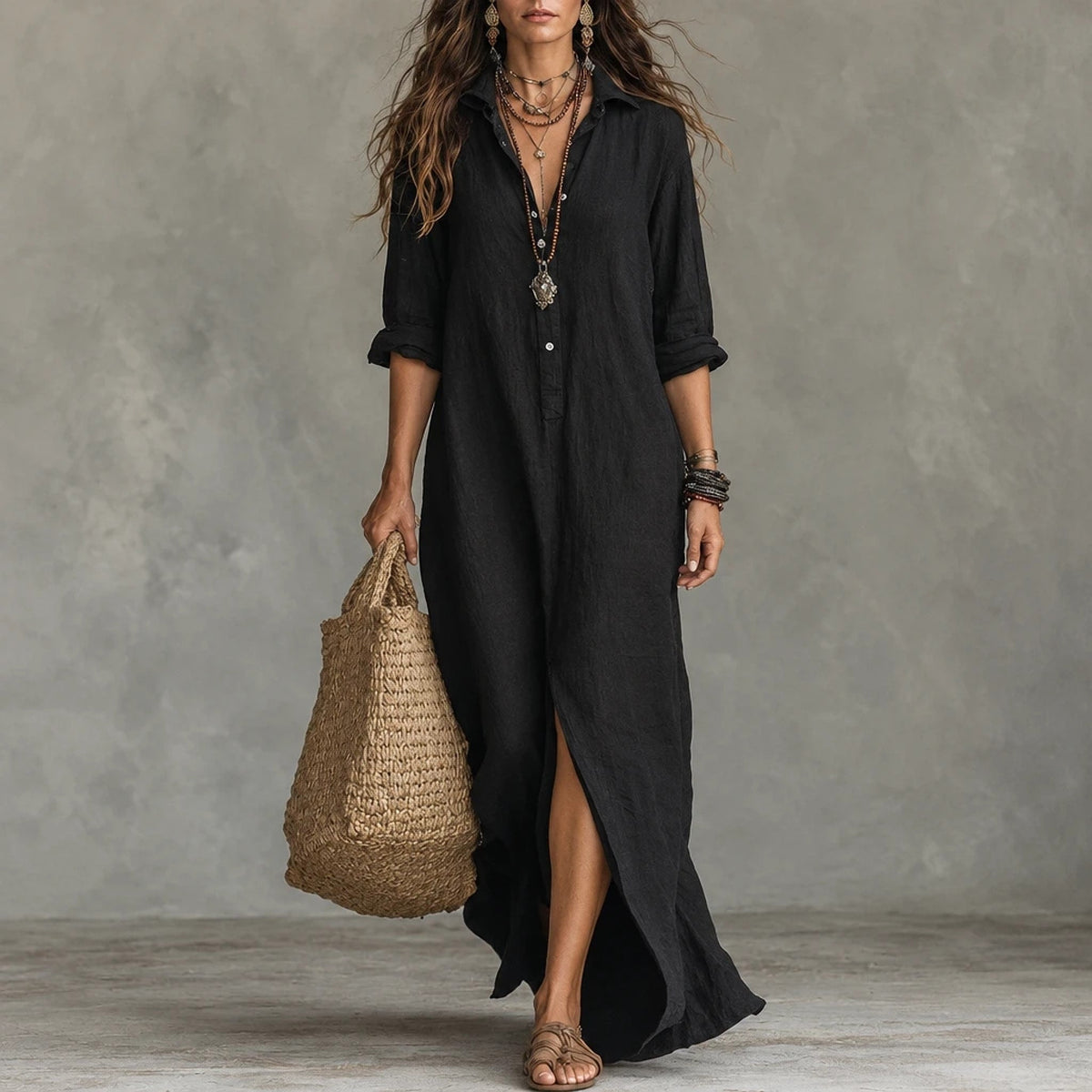 Luriana – Vestido Largo Fluido Elegante