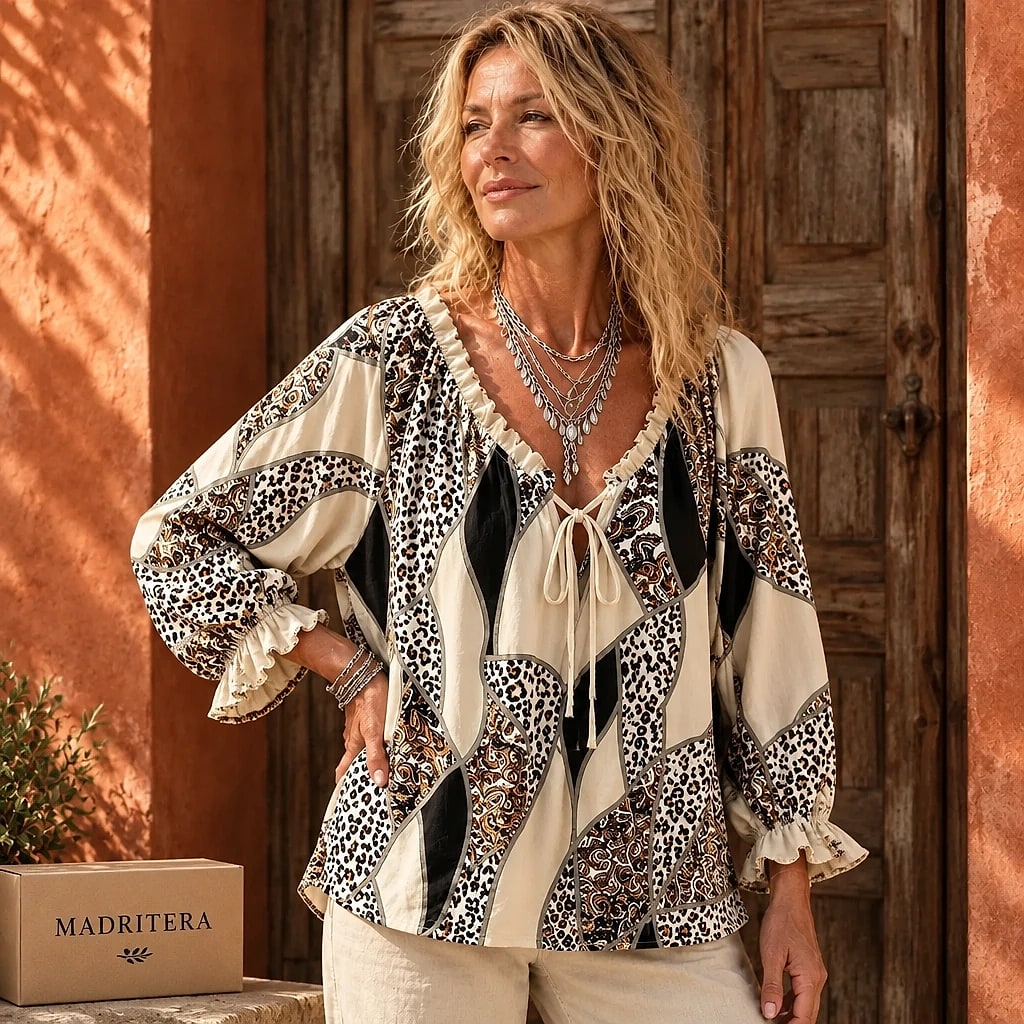 Miravela – Blusa Patchwork Boho Mujer