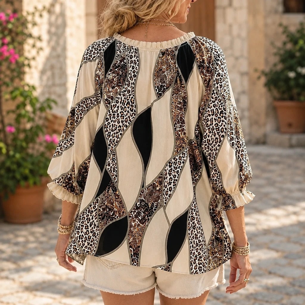 Miravela – Blusa Patchwork Boho Mujer