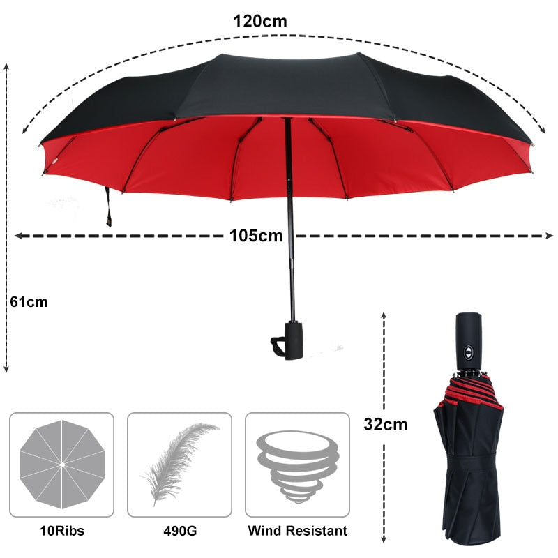 Paraguas tormenta antiviento - plegable y robusto