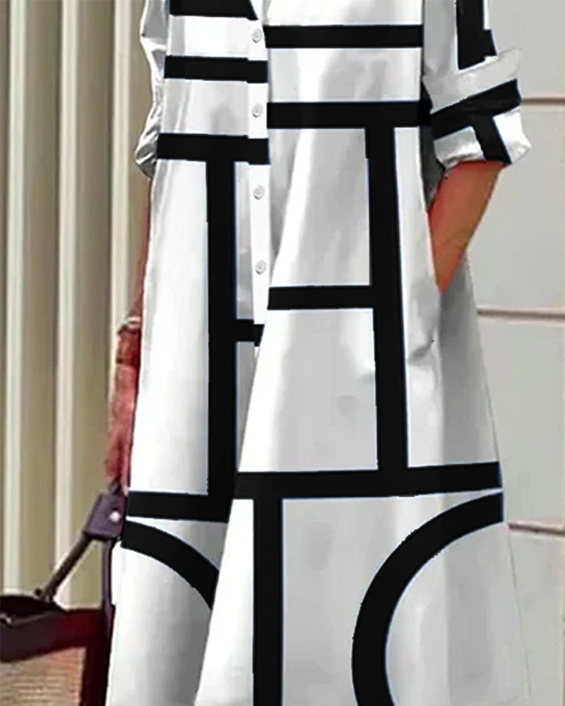Vestido geométrico - Estelle - Bolsillos - Chic y Confort