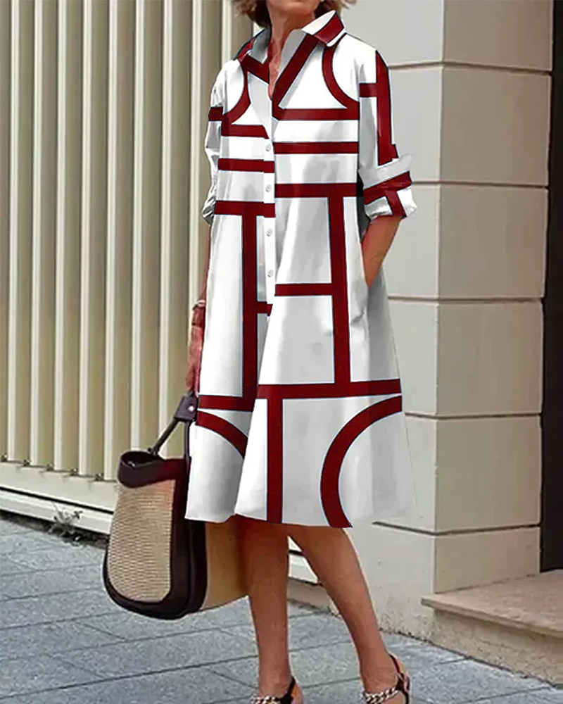 Vestido geométrico - Estelle - Bolsillos - Chic y Confort