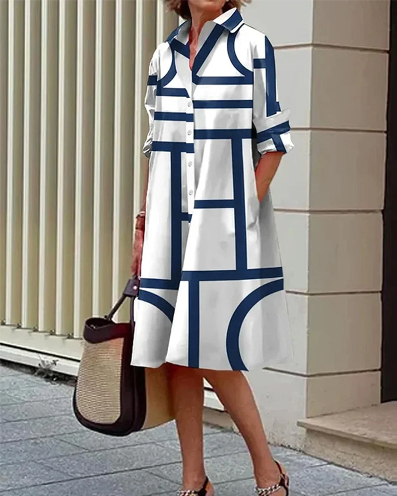 Vestido geométrico - Estelle - Bolsillos - Chic y Confort