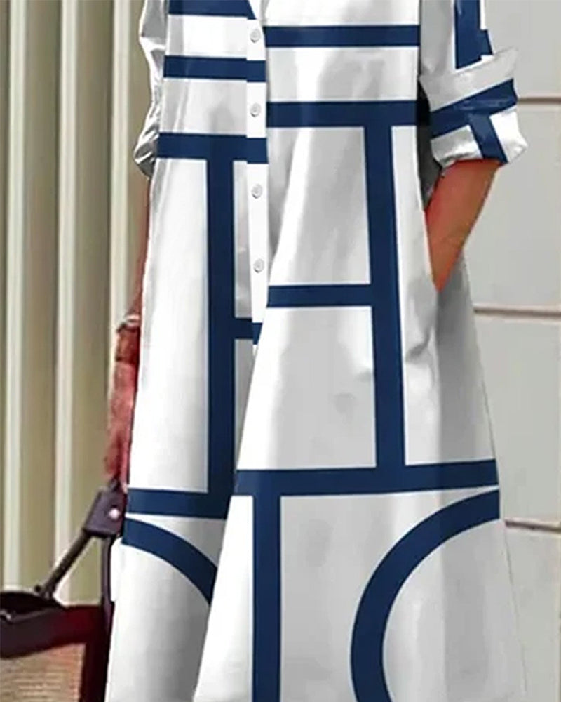 Vestido geométrico - Estelle - Bolsillos - Chic y Confort