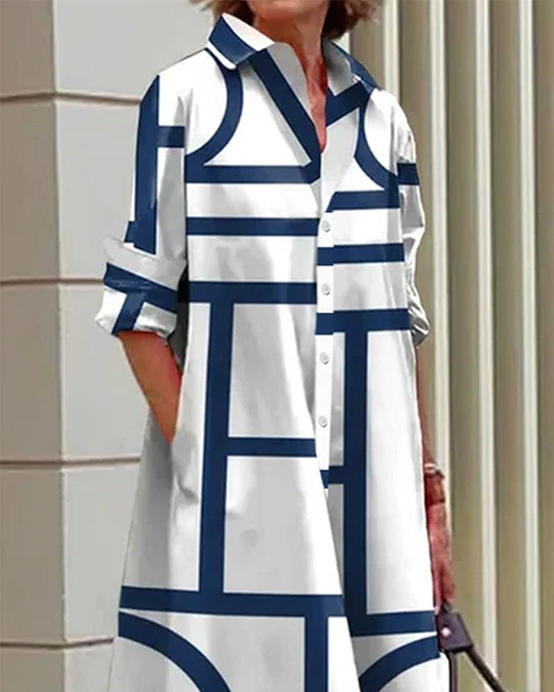 Vestido geométrico - Estelle - Bolsillos - Chic y Confort