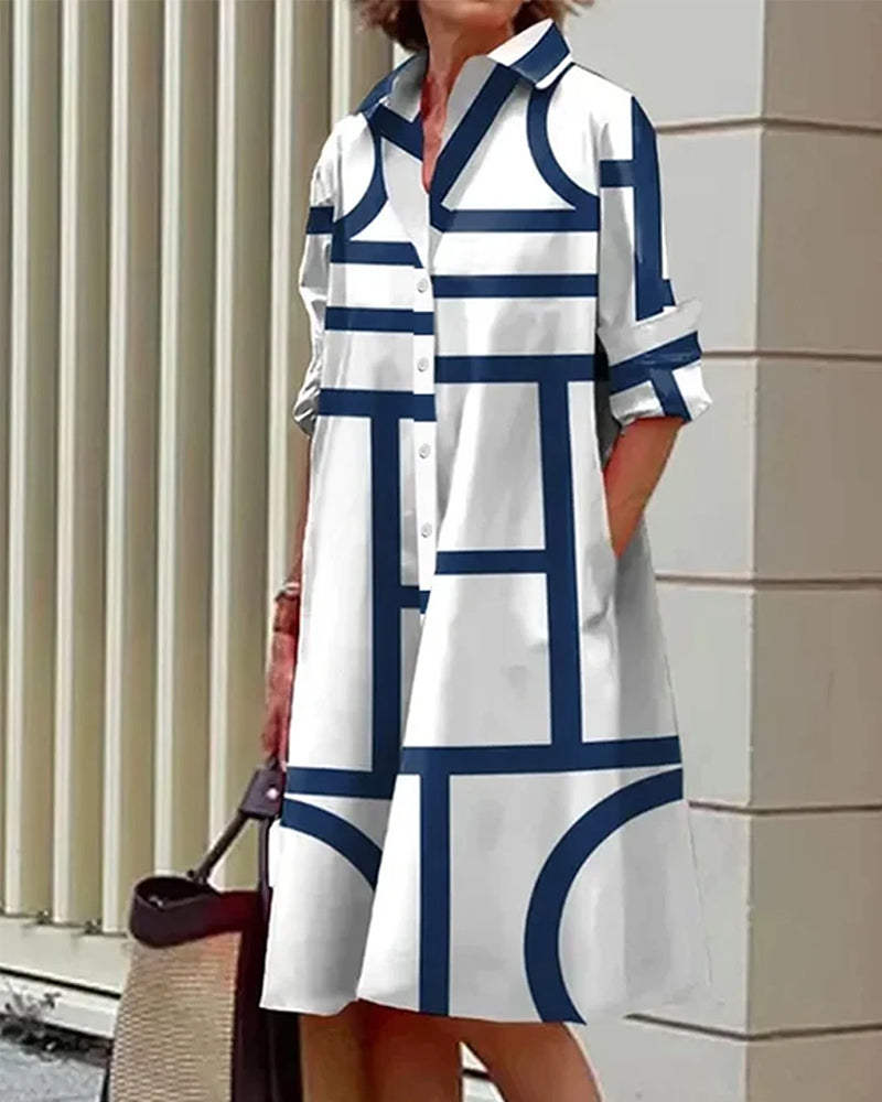 Vestido geométrico - Estelle - Bolsillos - Chic y Confort