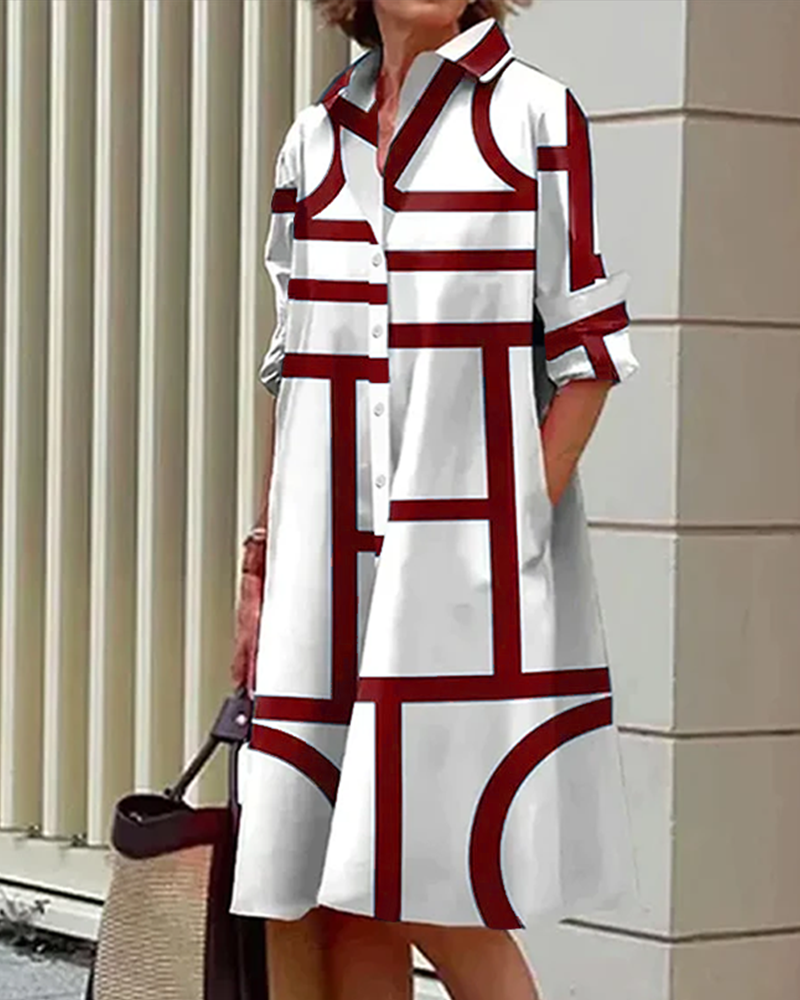 Vestido geométrico - Estelle - Bolsillos - Chic y Confort