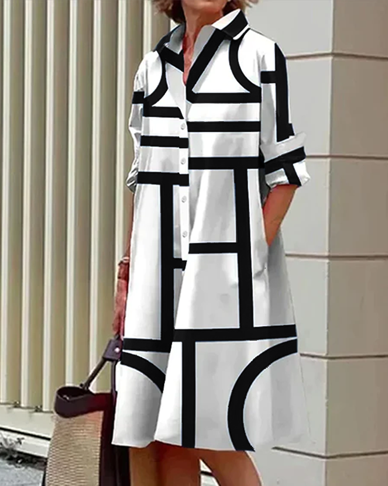 Vestido geométrico - Estelle - Bolsillos - Chic y Confort