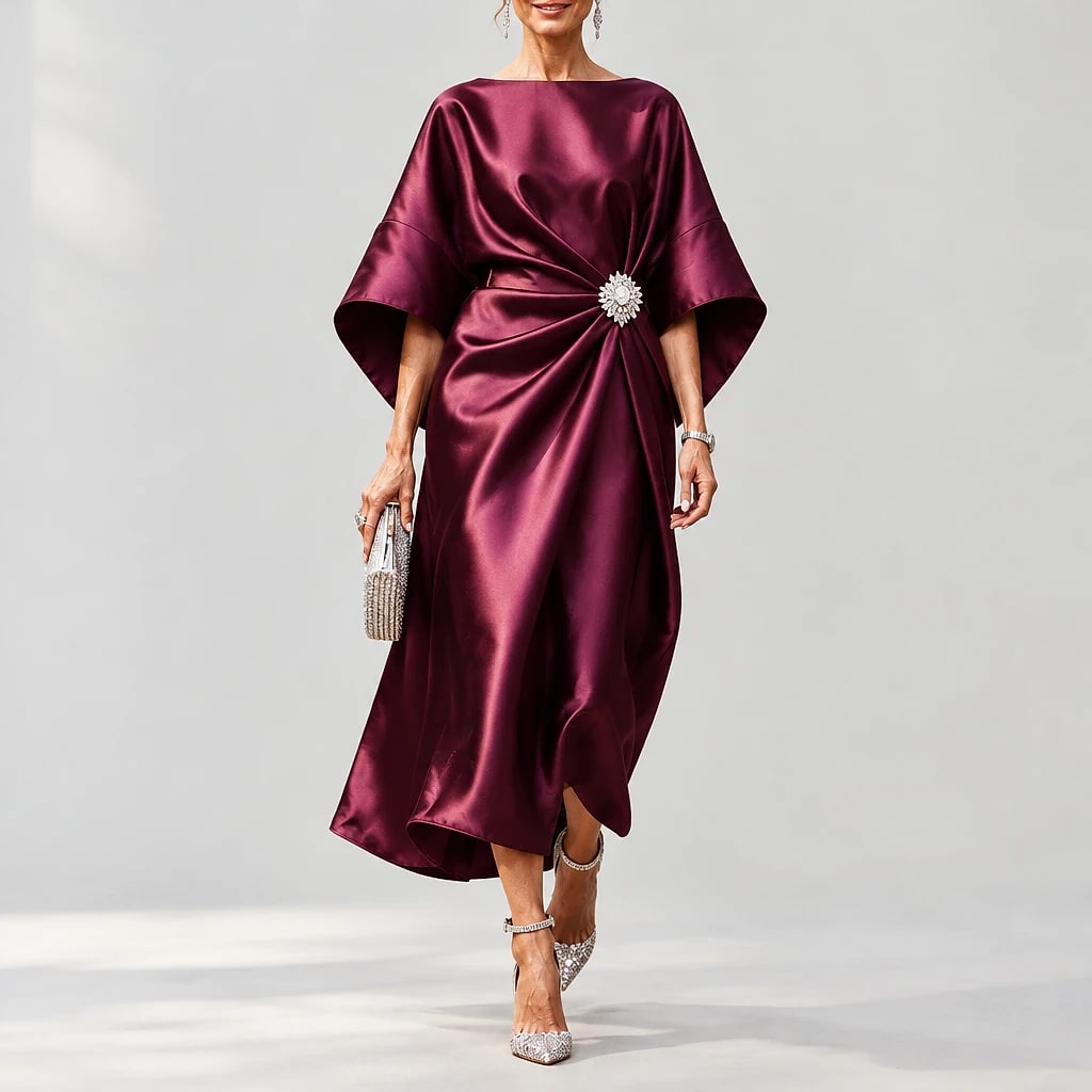 Saoriel – Vestido Midi Satinado