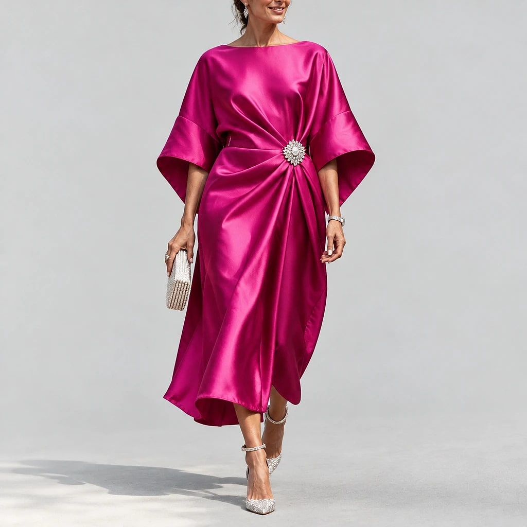 Saoriel – Vestido Midi Satinado