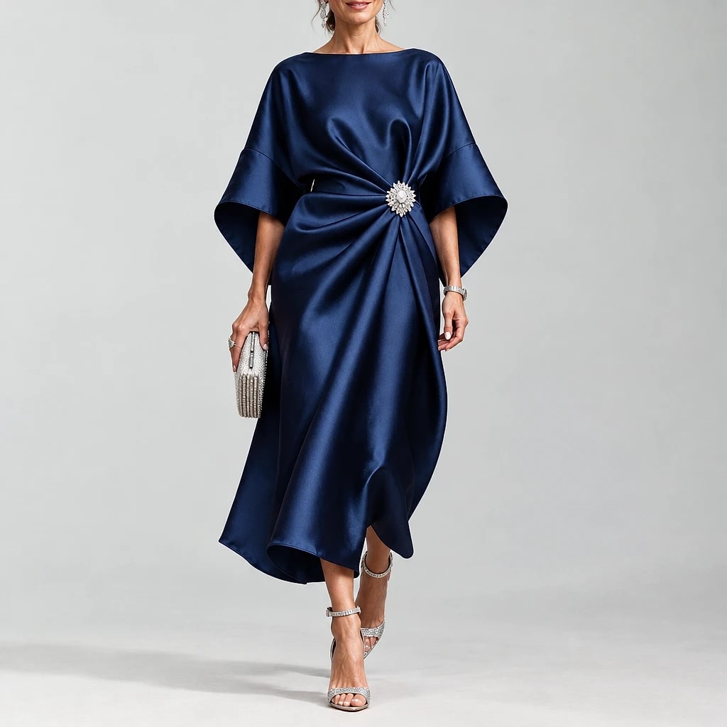 Saoriel – Vestido Midi Satinado