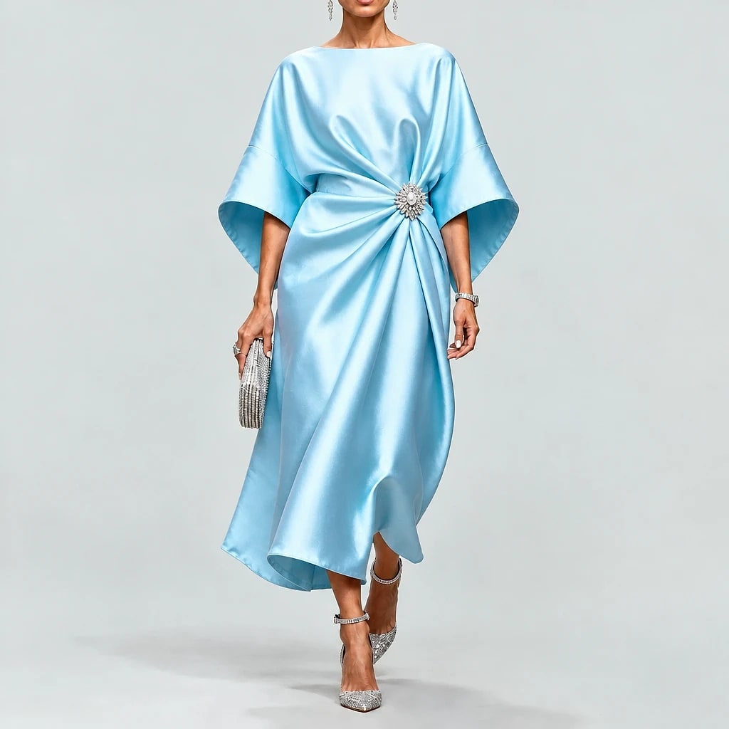 Saoriel – Vestido Midi Satinado