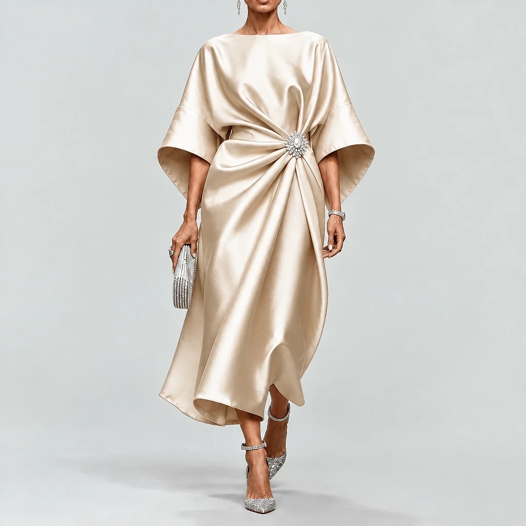 Saoriel – Vestido Midi Satinado