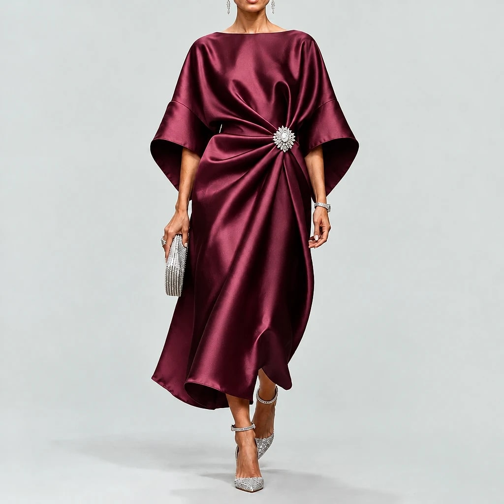 Saoriel – Vestido Midi Satinado