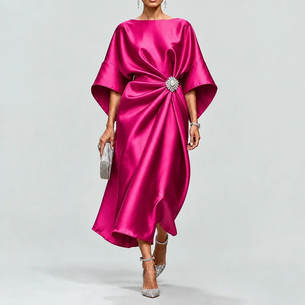 Saoriel – Vestido Midi Satinado