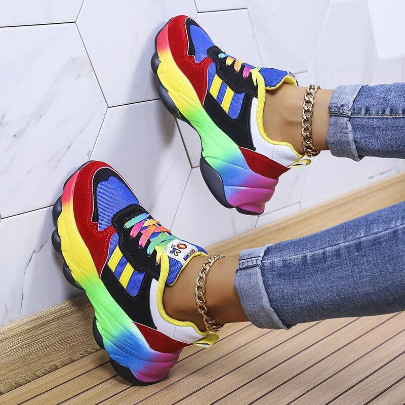 Zapatillas Plataforma Multicolores - Esmérie - Confort Ortopédico