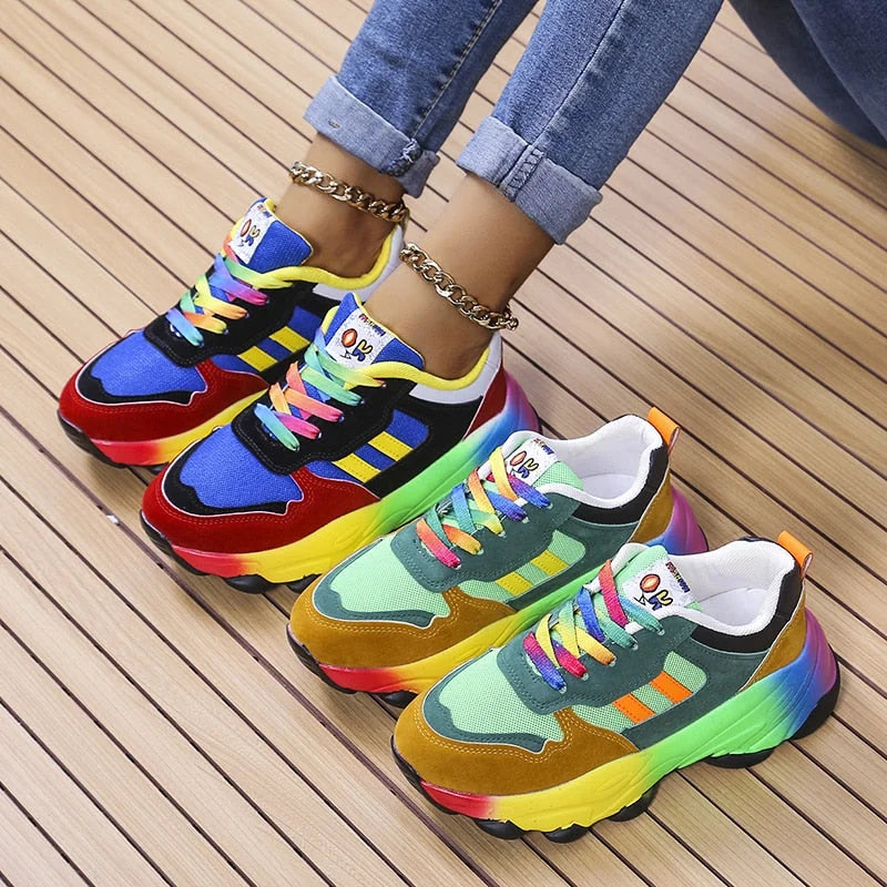 Zapatillas Plataforma Multicolores - Esmérie - Confort Ortopédico